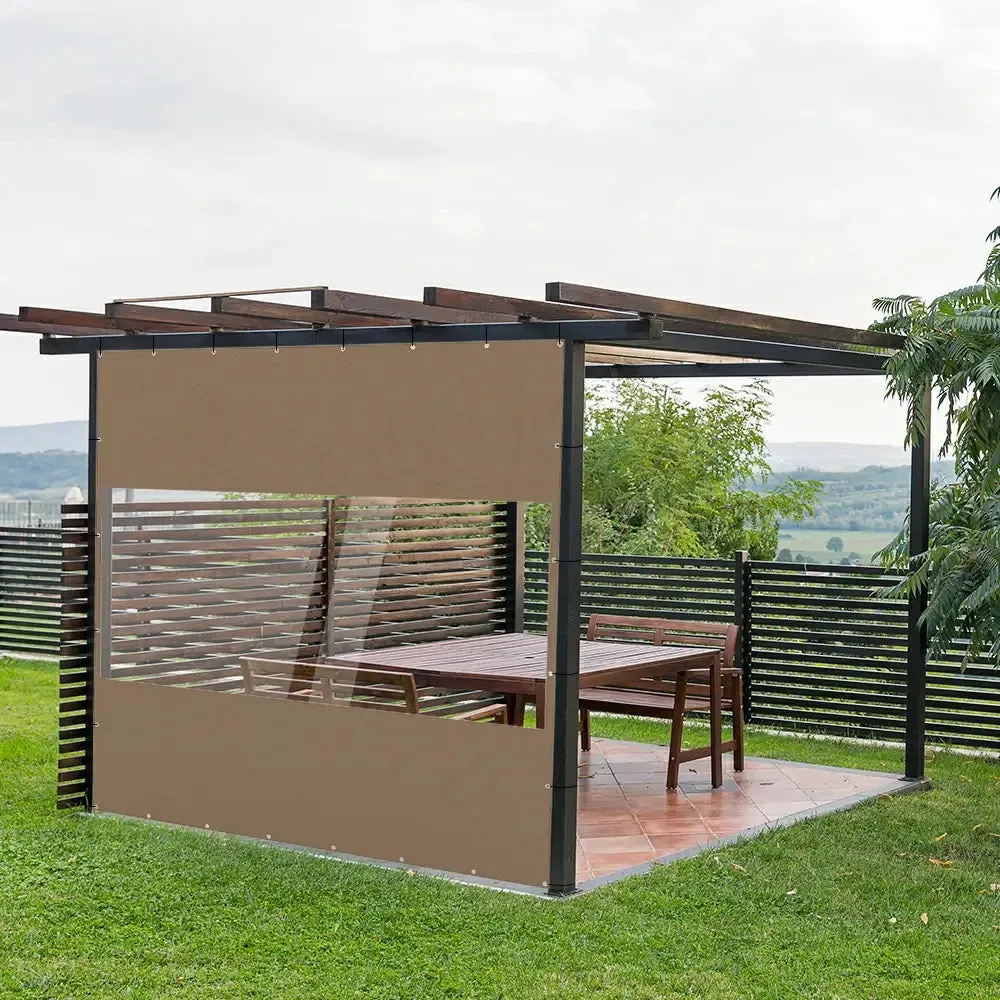 Outdoor Curtains with Clear PVC Panels