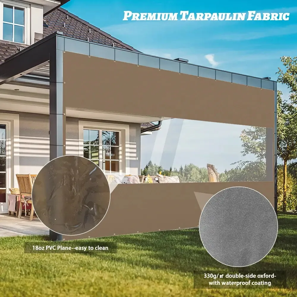 Outdoor Curtains with Clear PVC Panels