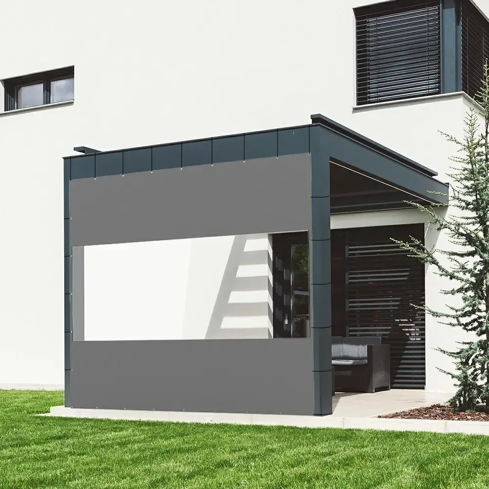 Outdoor Curtains with Clear PVC Panels