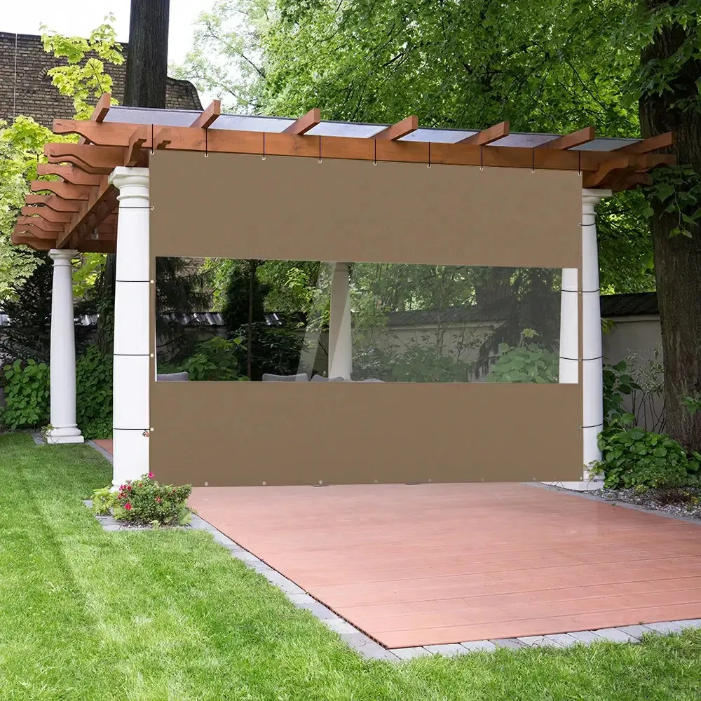 Outdoor Curtains with Clear PVC Panels