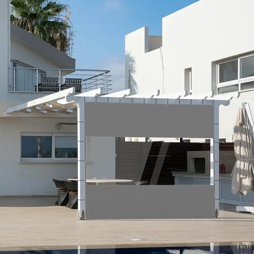 Outdoor Curtains with Clear PVC Panels