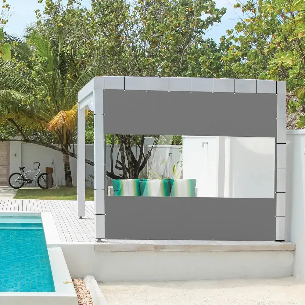 Outdoor Curtains with Clear PVC Panels