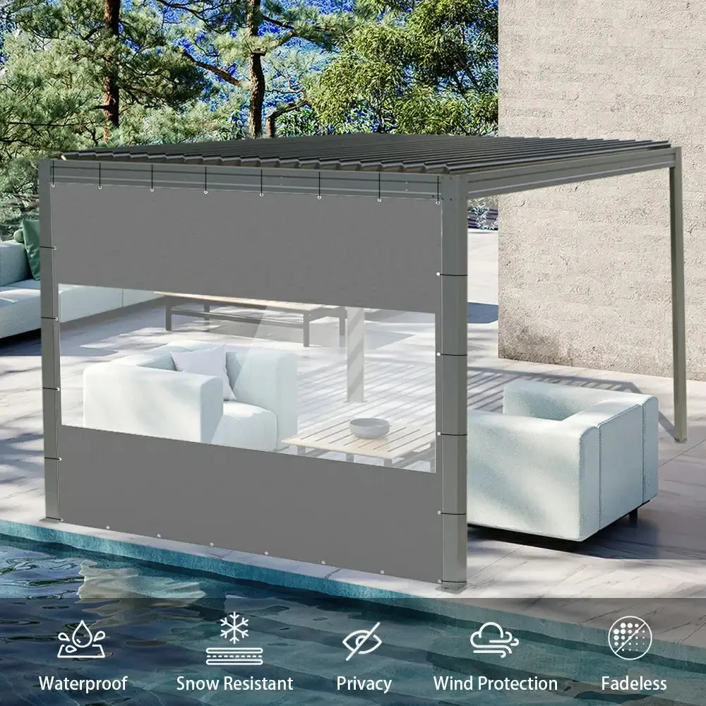 Outdoor Curtains with Clear PVC Panels