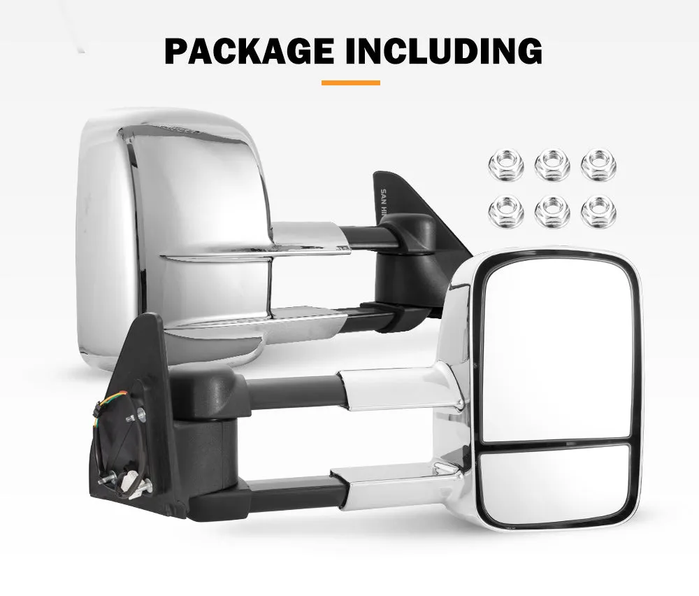 Pair Extendable Towing Mirrors for Toyota Prado 120 Series 2002-2009