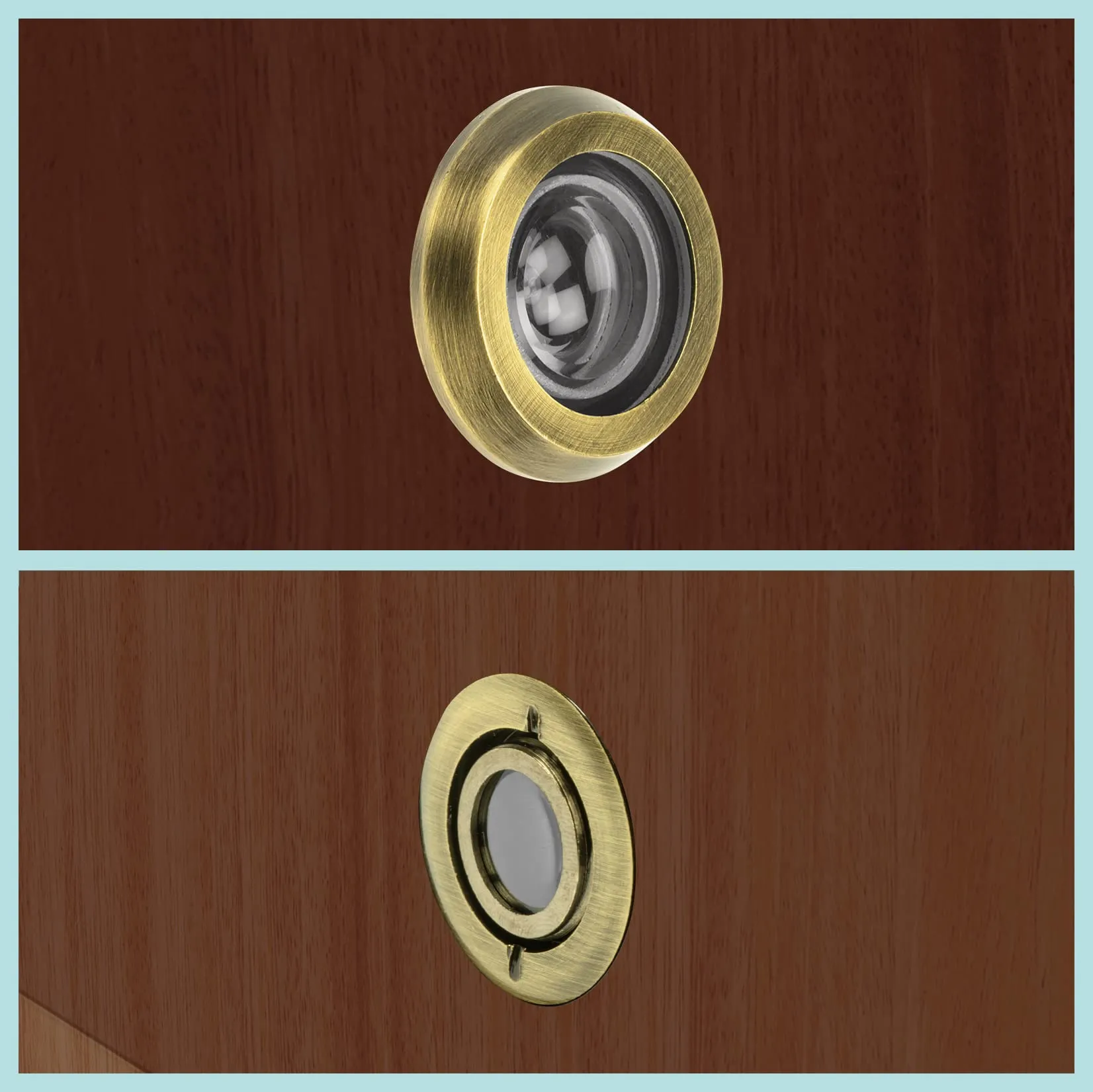 Plantex Antique Eye Hole for Main Door - 200 Degree Wide Magic Eye viewer for Safety - Pack of 8