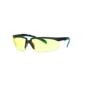 Protective Glasses - 3M Solus 2000 Series Safety Glasses, Grey/Teal, Amber AF-AS Lens, with Scotchgard Anti-Fog Coating, S2003SGAF-BGR
