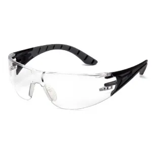 Pyramex SBG9610ST Endeavor Plus Safety Glasses, Black Gray Body, Clear H2X Anti-Fog Lens, 1 Each