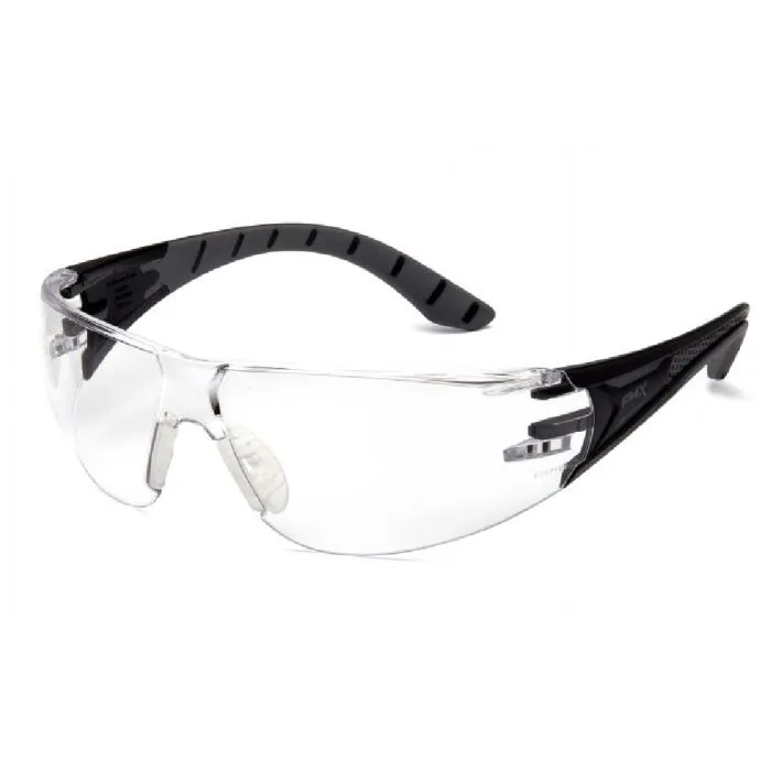 Pyramex SBG9610ST Endeavor Plus Safety Glasses, Black Gray Body, Clear H2X Anti-Fog Lens, 1 Each