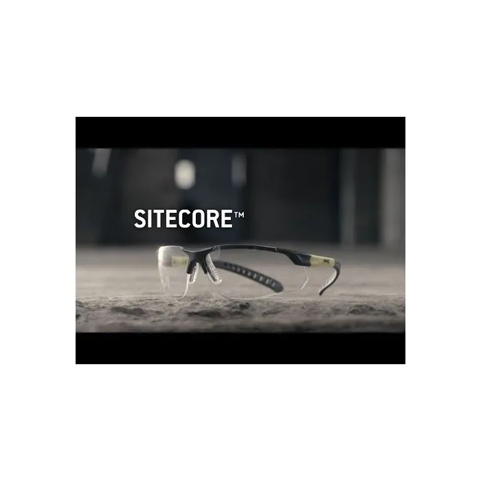 Pyramex SGL10110DTM Sitecore Half Frame Glasses, Gray/Lime Frame, Clear H2Max Anti-Fog Lens, 1 Each