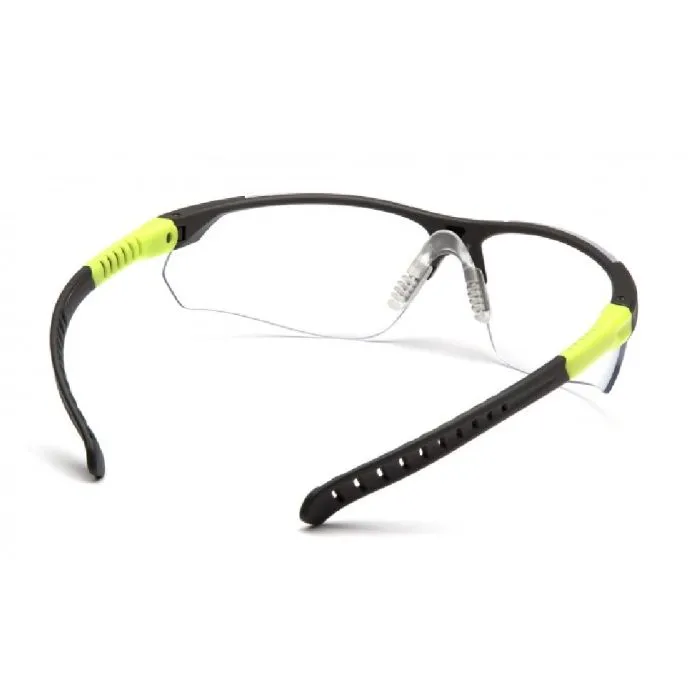 Pyramex SGL10110DTM Sitecore Half Frame Glasses, Gray/Lime Frame, Clear H2Max Anti-Fog Lens, 1 Each