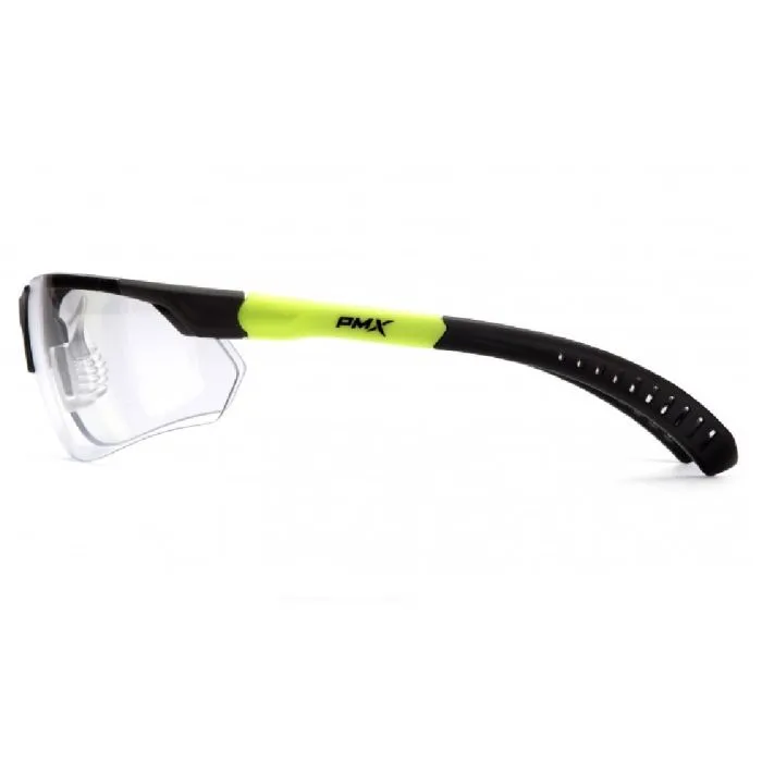 Pyramex SGL10110DTM Sitecore Half Frame Glasses, Gray/Lime Frame, Clear H2Max Anti-Fog Lens, 1 Each