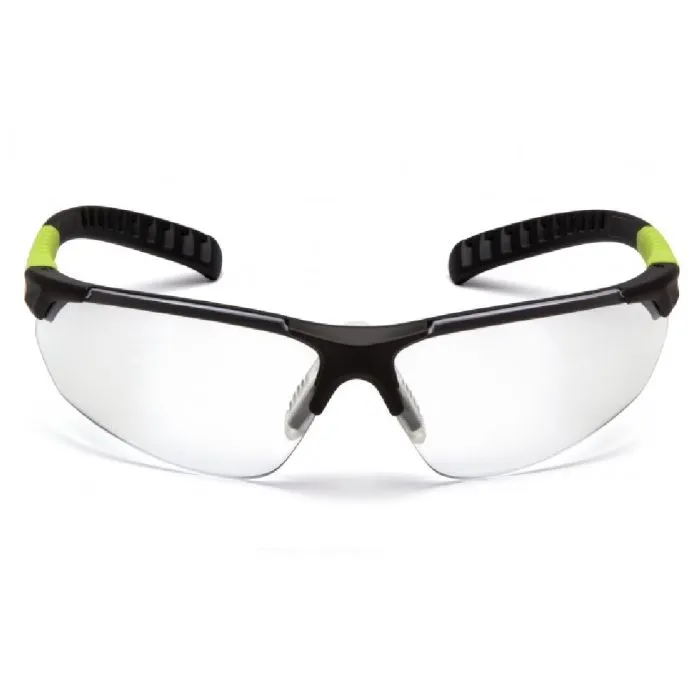 Pyramex SGL10110DTM Sitecore Half Frame Glasses, Gray/Lime Frame, Clear H2Max Anti-Fog Lens, 1 Each