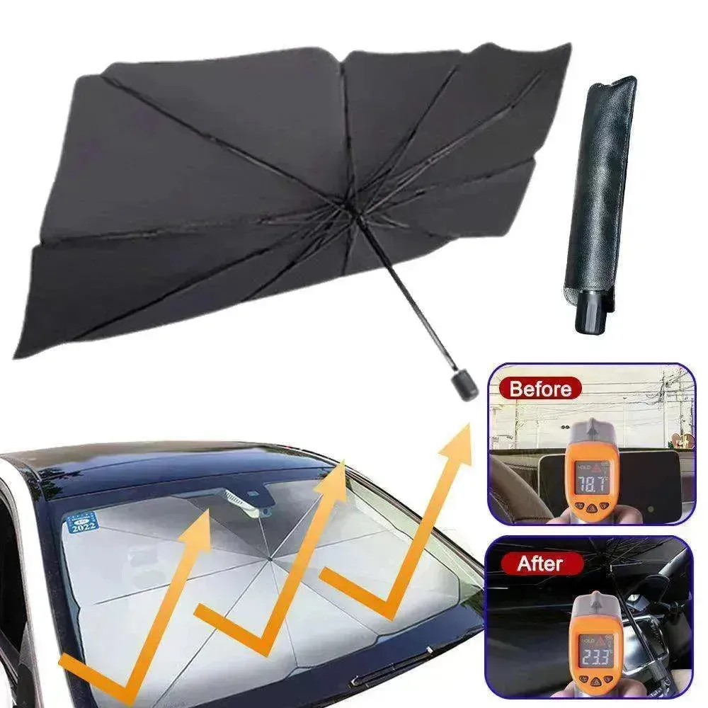 Quick deploy and practical  foldable car sunshade