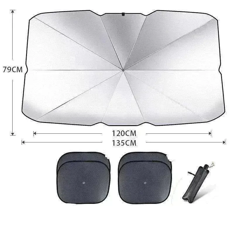 Quick deploy and practical  foldable car sunshade