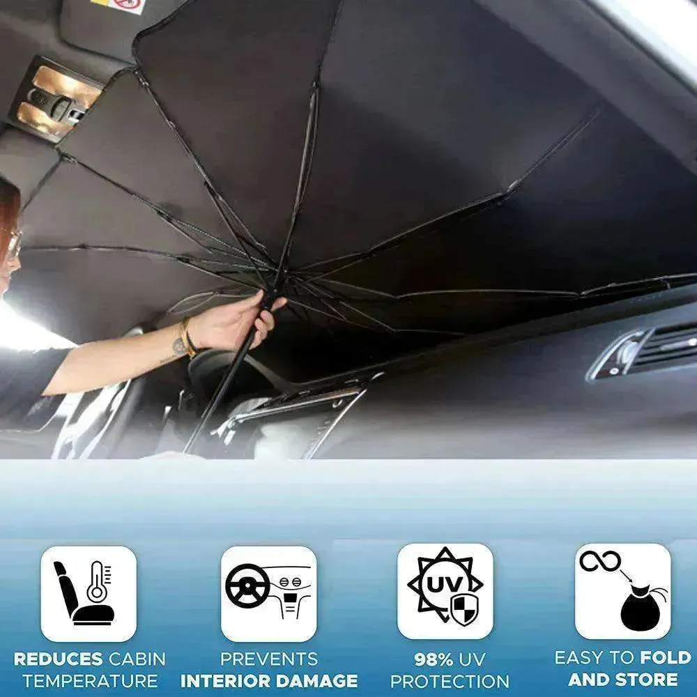 Quick deploy and practical  foldable car sunshade