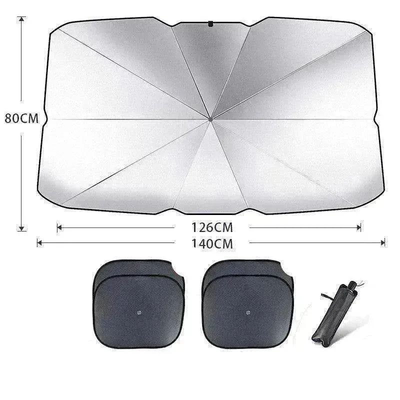 Quick deploy and practical  foldable car sunshade