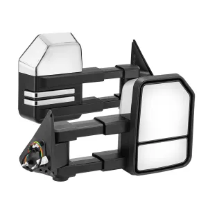 San Hima Extendable Towing Mirrors fit NISSAN PATROL GU/Y61 1997-2016 Silver