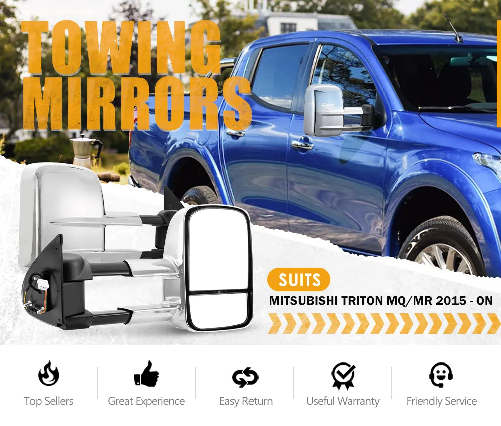 San Hima Extendable Towing Mirrors for Mitsubishi Triton MQ/MR 2015 - ON