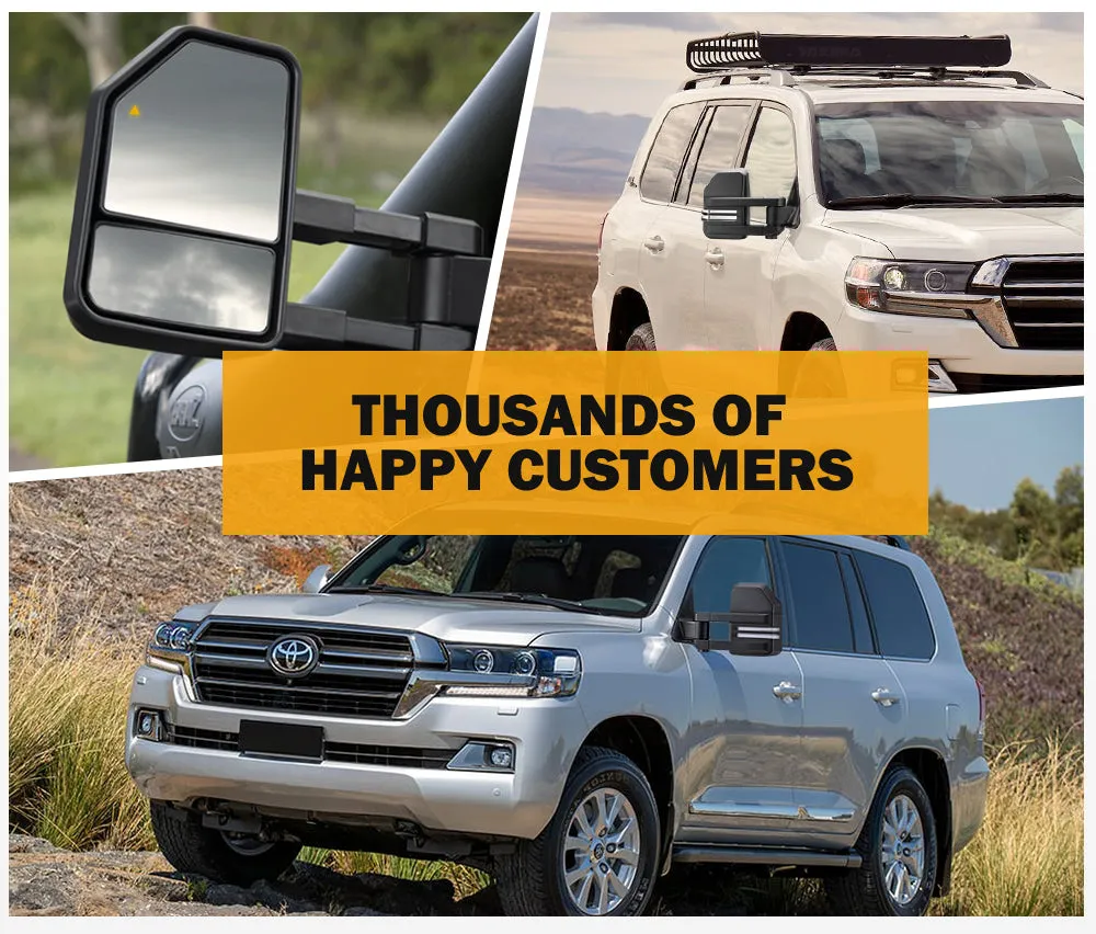 San Hima Extendable Towing Mirrors for Toyota Landcruiser 200 Series 2007-2021