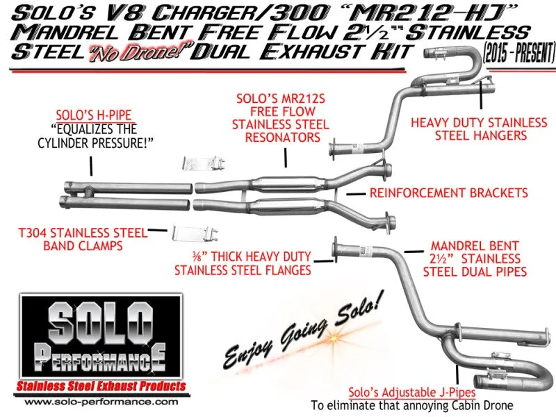 Solo Performance Exhaust Chrysler 300 R/T V8 5.7 (15-19) MR212-HJ Catback - 991190SL