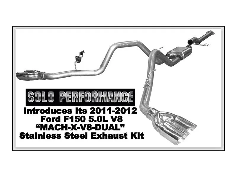 Solo Performance Exhaust Ford F150 5.0L V8 (11-14) Mach X Dual Catback - 145″ or 157″ Wheel Base